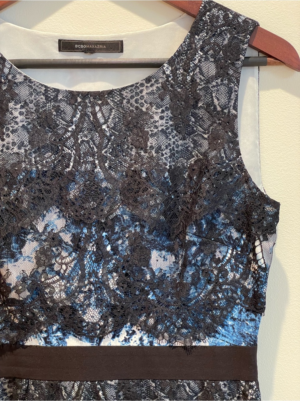 Mossimo Supply Co. Blue Black Lace-Print Sleeveless Sheath Dress - Picture 3 of 5